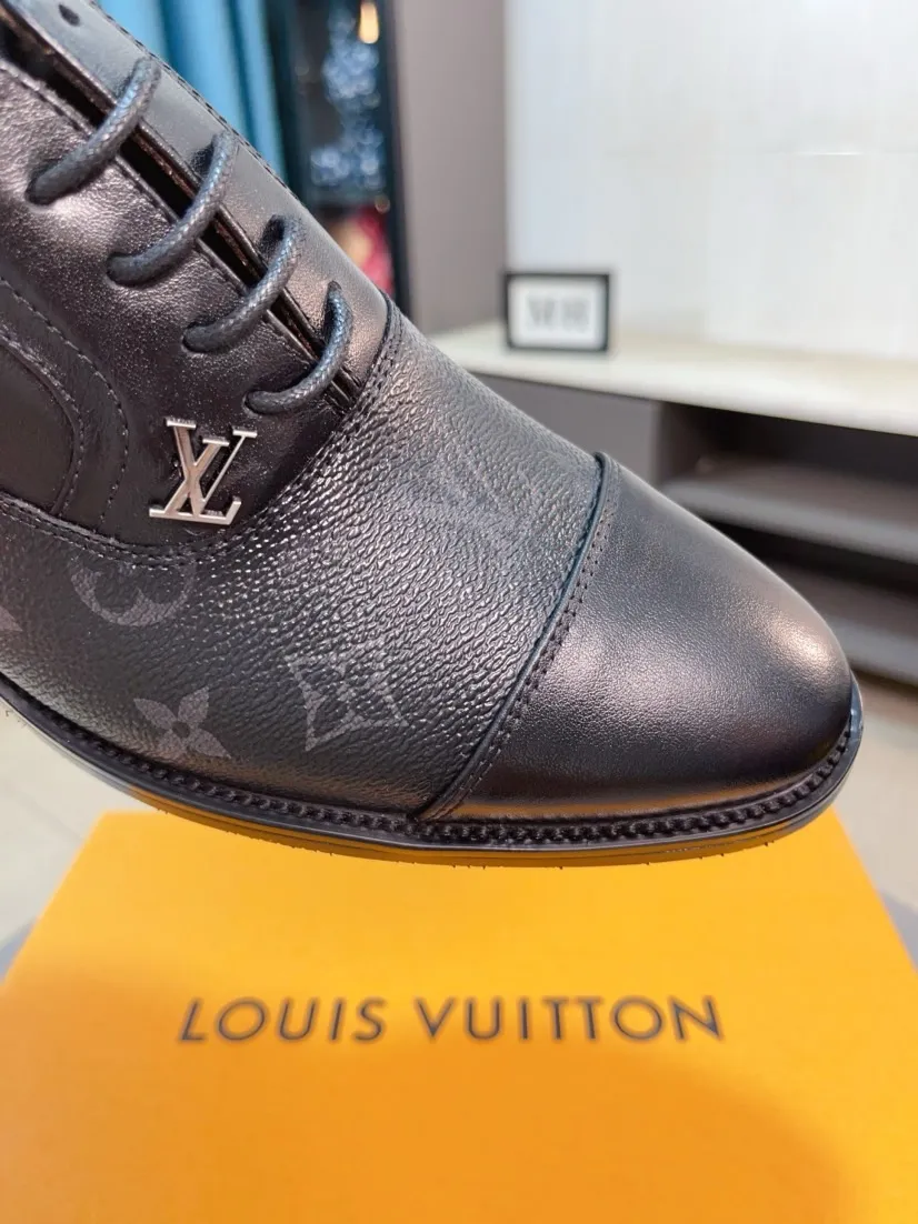 Men's men's shoes 💰520🌸🌸【LV Louis Vuitton】~ New product 🆕High-end original men's 🚹Business casual leather shoes, made of original cowhide open-edge bead fabric➕comfortable and soft cowhide lining➕cowhide insole, original LOGO rubber non-slip outsole. Code number: 38-44
